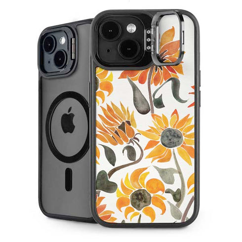 Yellow Sunflower by Cat Coq iPhone 14 Kickstand Case